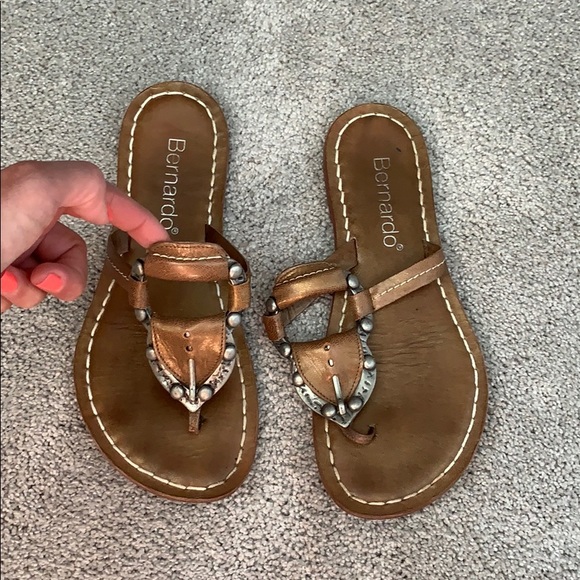 Bernardo Shoes - Bernardo Metallic Bronze Copper leather sandal 8